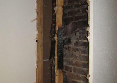 damaged brick inside wall
