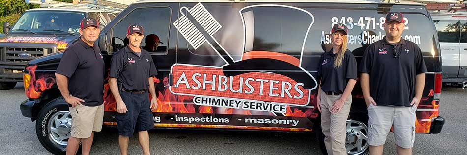 Ashbusters Team by Company Truck