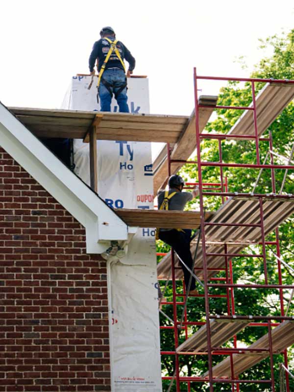 Technicians preparing for repairs